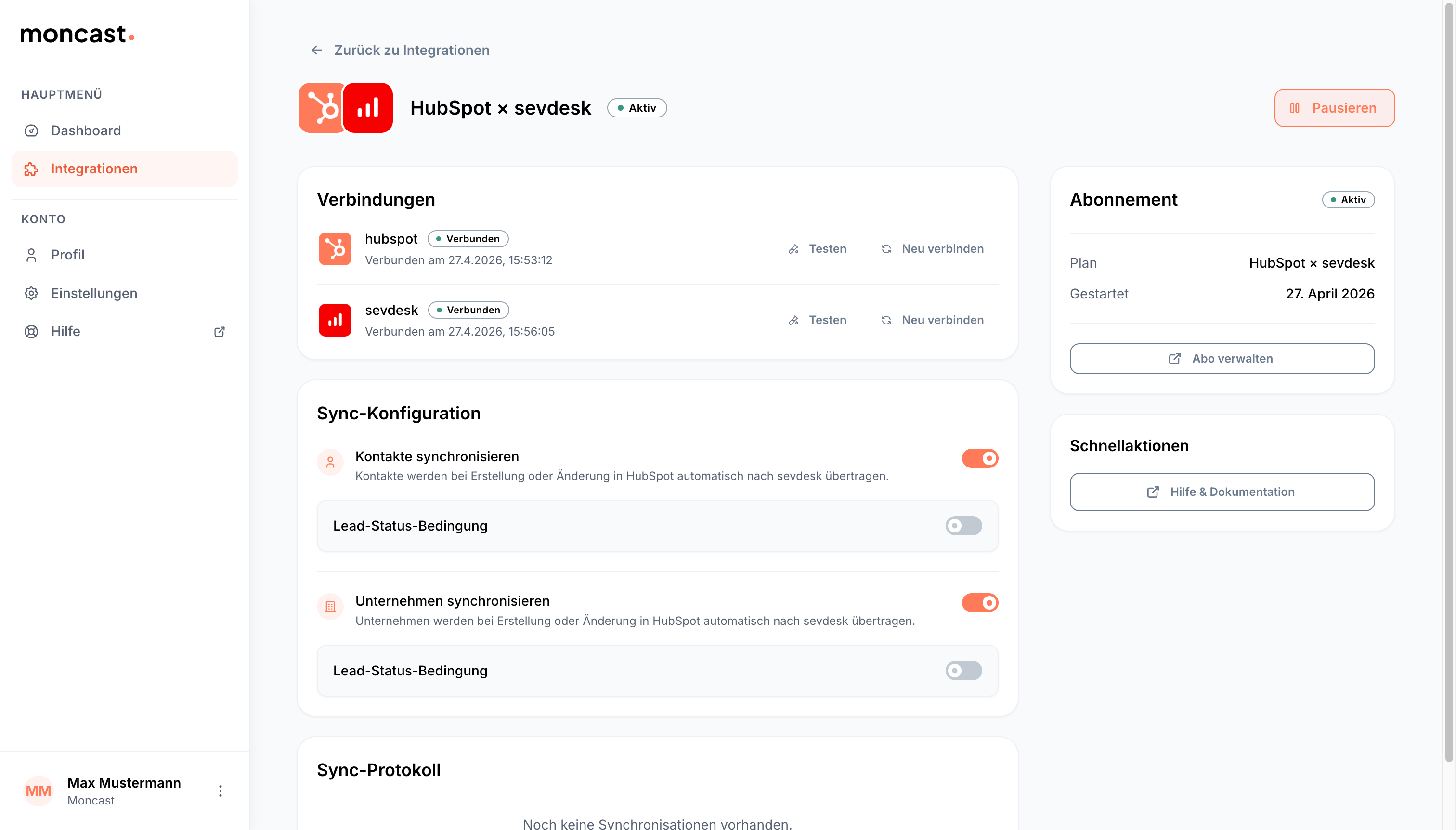 Du bestimmst, was synchronisiert werden soll