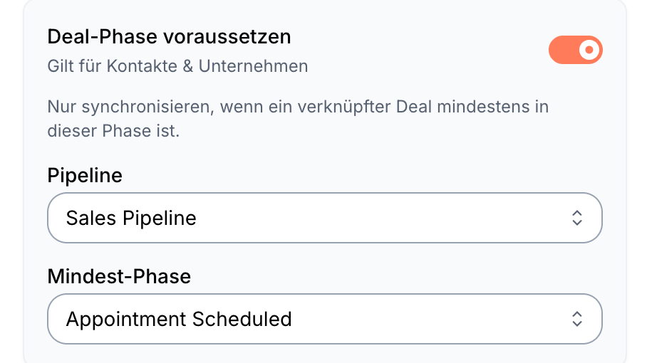 Nach Deal-Phase filtern