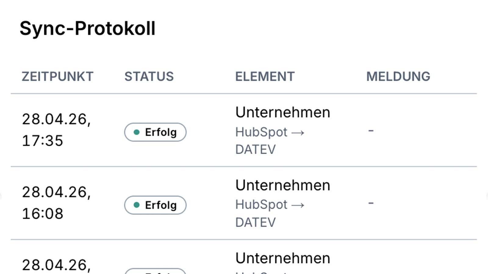 Sync Protokoll