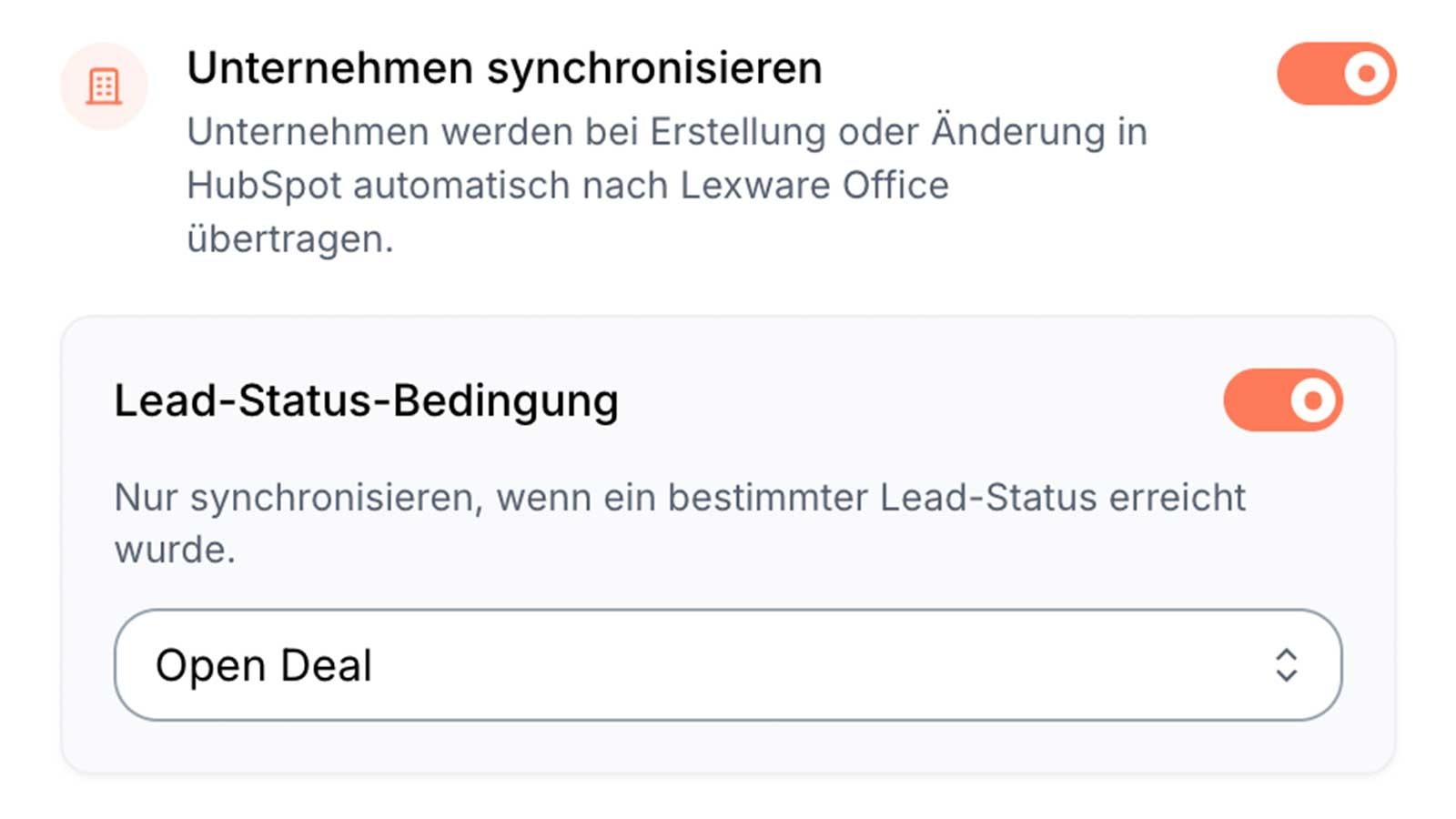 Live-Synchronisation von Unternehmen