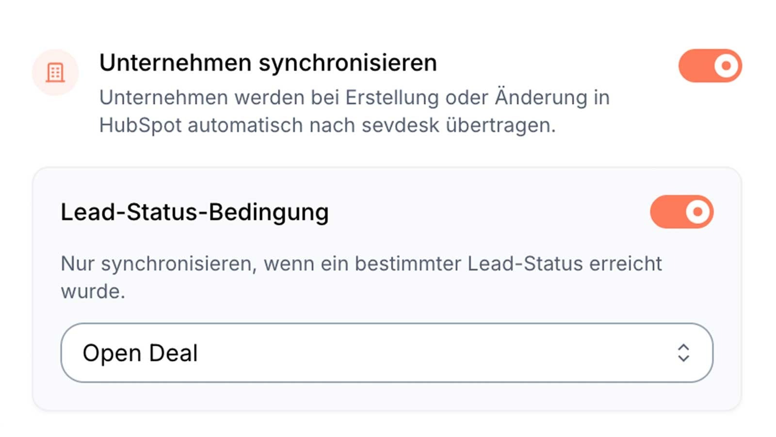 Live-Synchronisation von Unternehmen
